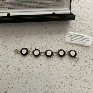 Vibe Black and White Spiral Link Bracelet